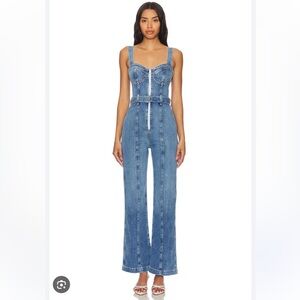 Etica Anna bustier denim jumpsuit